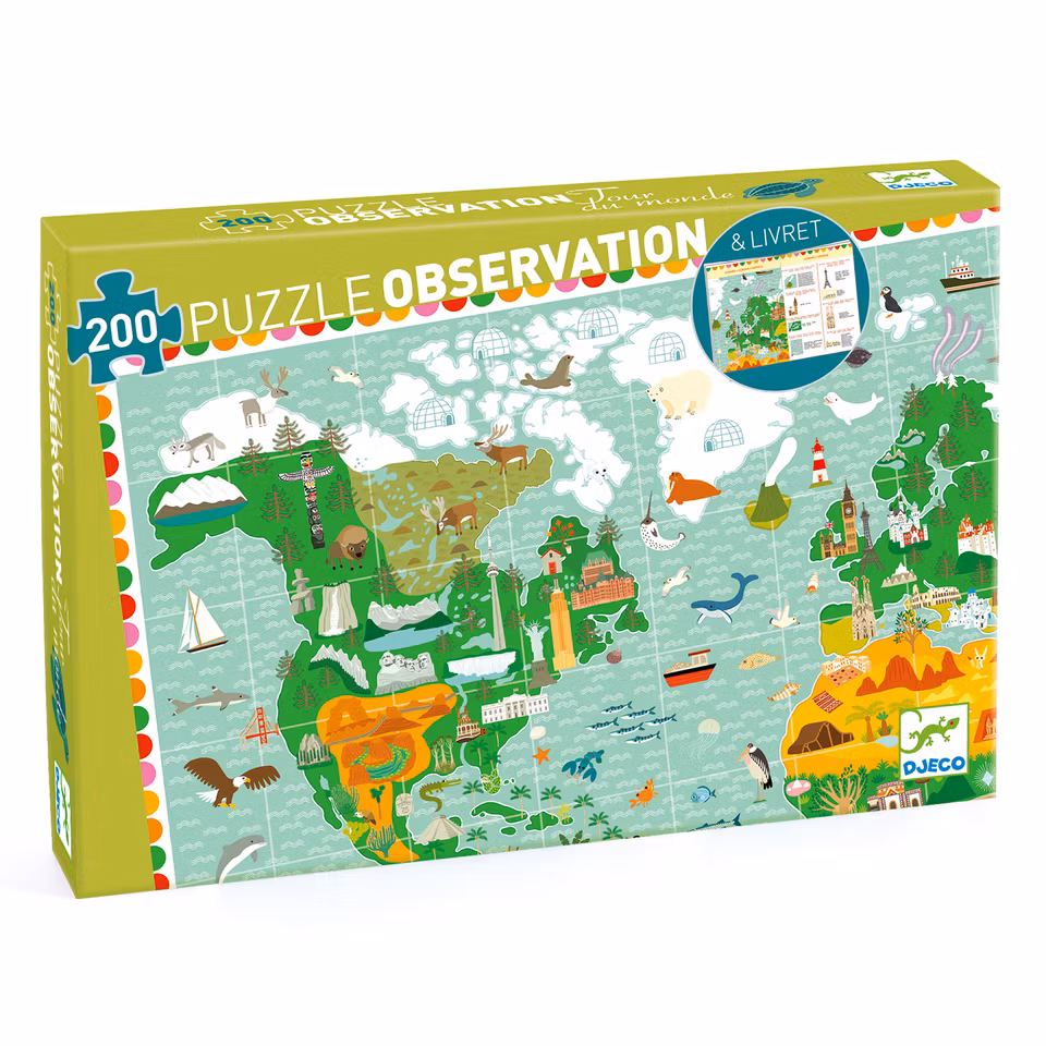 Djeco- Around the world, 200 pcs + booklet - FSC MIX