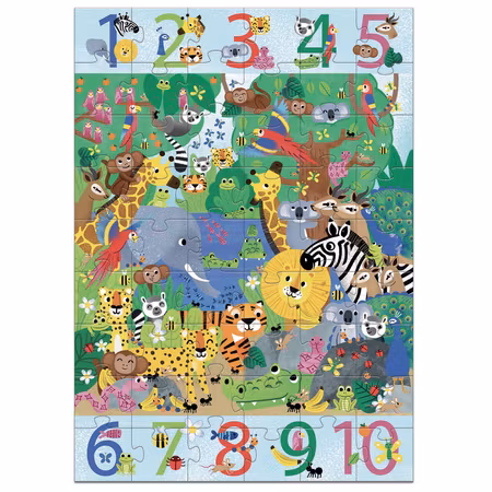 Djeco- 1 to 10 Jungle - FSC MIX, 54 pcs