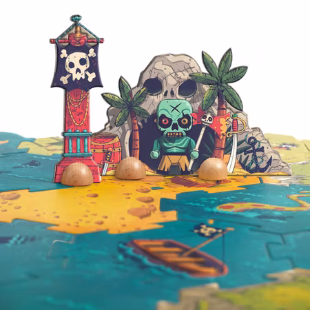 Djeco- Giant Puzzle-Battle, 30 pcs - FSC MIX