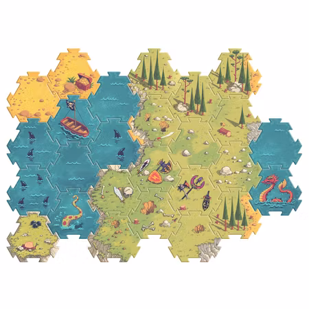 Djeco- Giant Puzzle-Battle, 30 pcs - FSC MIX