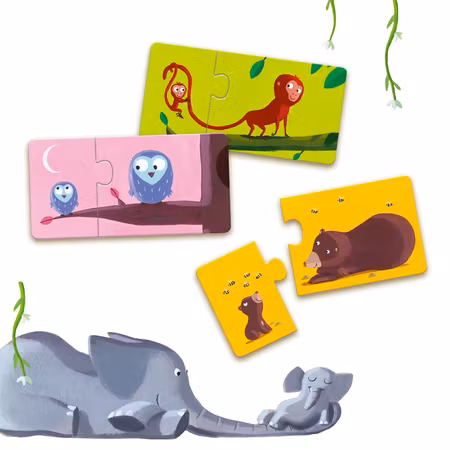 Djeco- Puzzle Duo - Mom and Baby