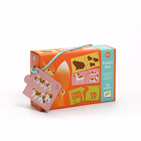 Djeco- Puzzle Duo, Baby Animals - FSC MIX