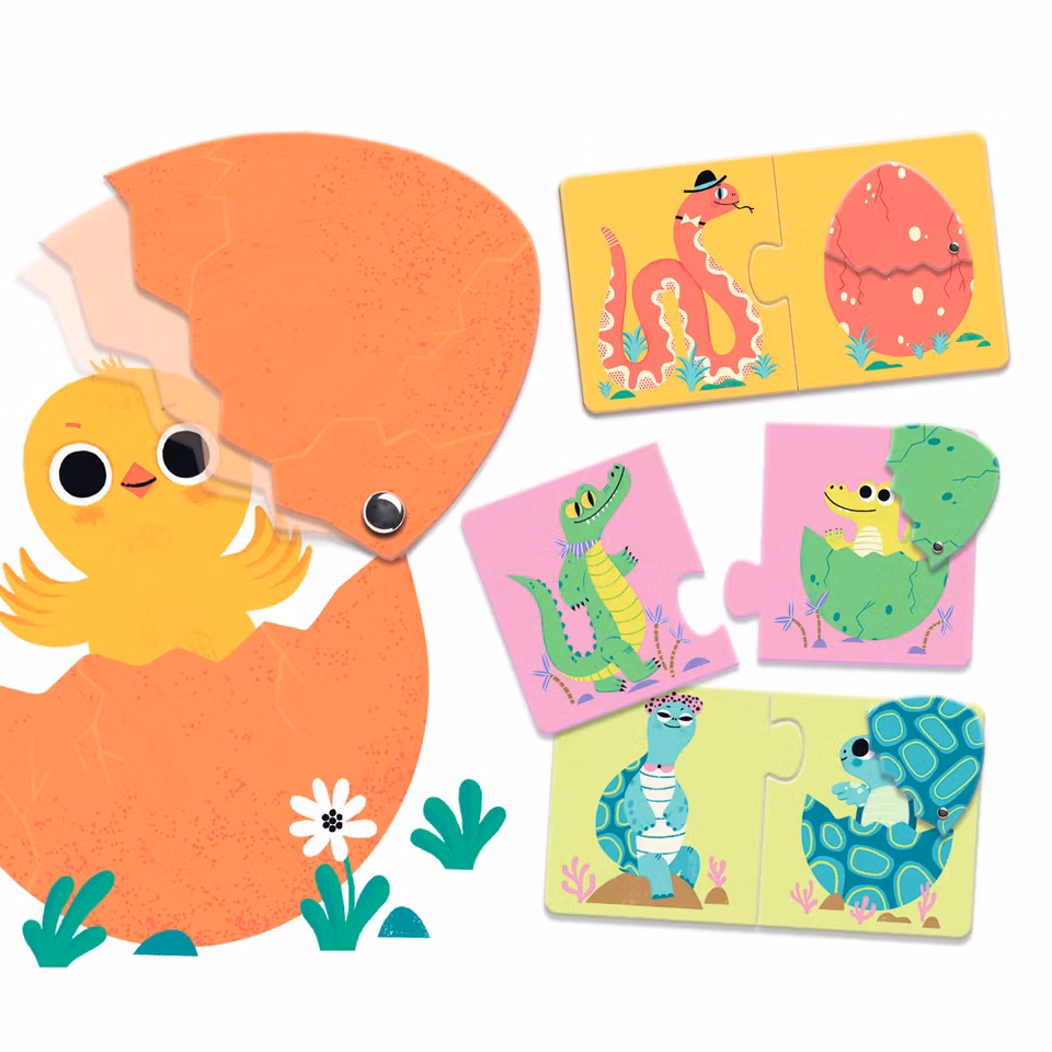 Djeco- Funny Eggs - Puzzle Duo