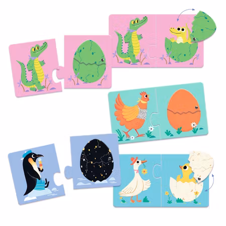 Djeco- Funny Eggs - Puzzle Duo
