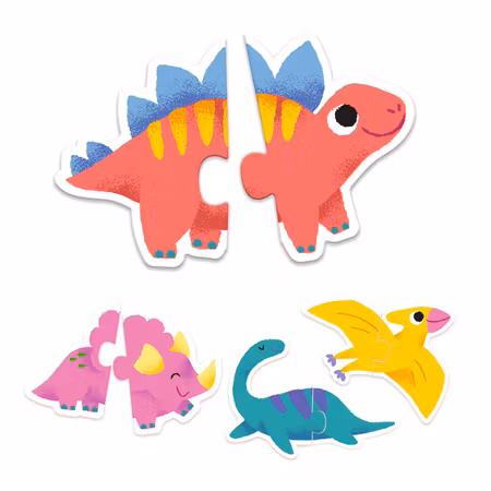 Djeco- Puzzle Duo - Duo Dinos - FSC MIX