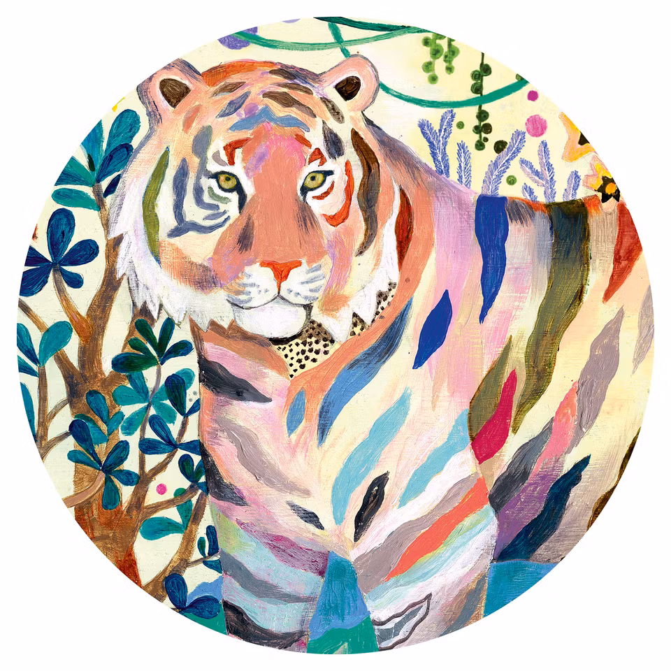 Djeco- Puzzle Gallery, Rainbow Tigers, 1000 pcs - FSC MIX
