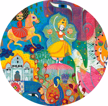 Djeco- Puzzle Gallery, Magic India, 1000 pcs - FSC MIX