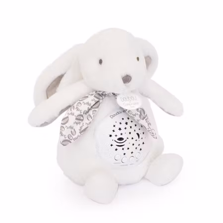 Doudou Et Compagnie- NIGHTLIGHT Lapin DOUDOU - Veilleuse musicale PROJECTION D´ETOILES blanc
