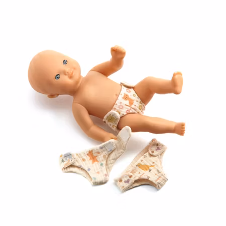 Djeco- 3 Nappies For Dolls / docktillbehör
