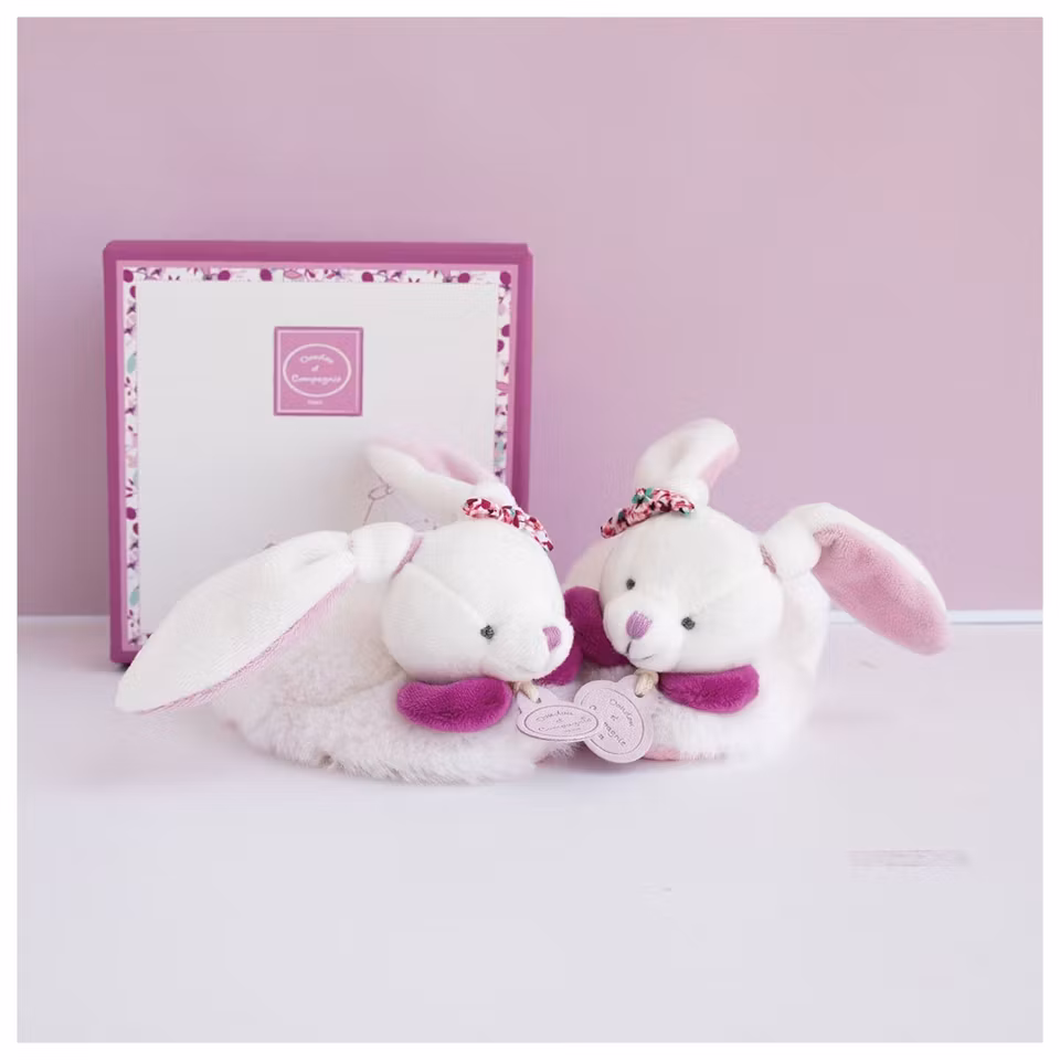 Doudou Et Compagnie- LAPIN CERISE - Booties with rattle