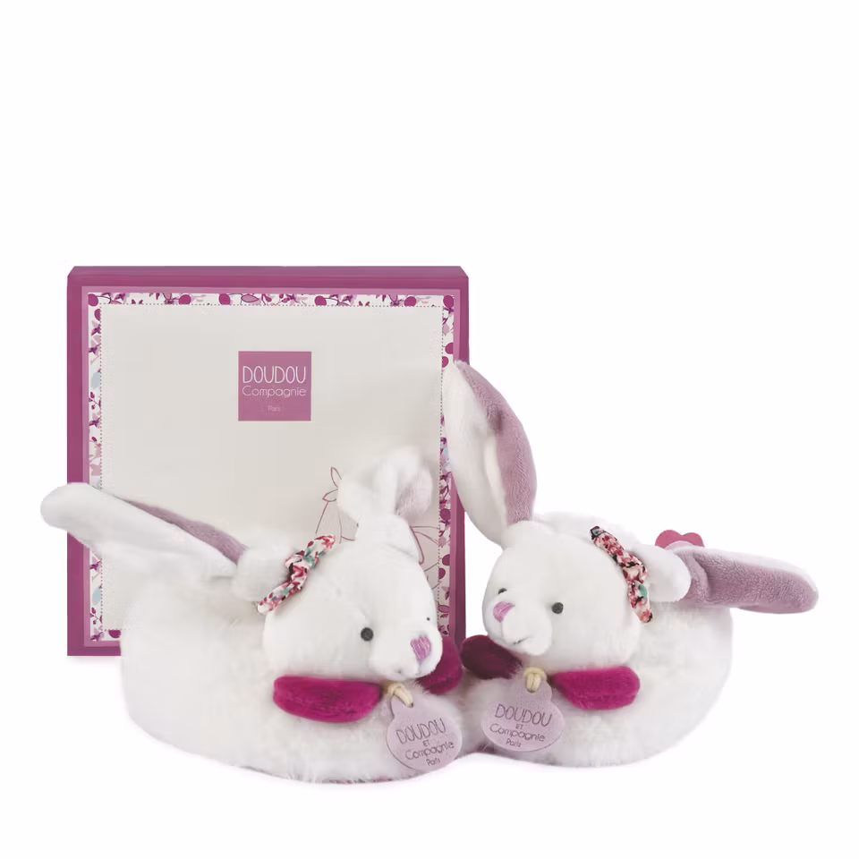 Doudou Et Compagnie- LAPIN CERISE - Booties with rattle