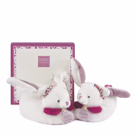 Doudou Et Compagnie- LAPIN CERISE - Booties with rattle