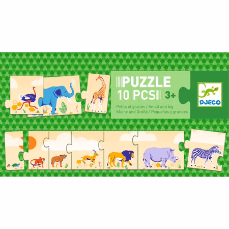 Djeco- Puzzle frise Smal and big - 10 pcs