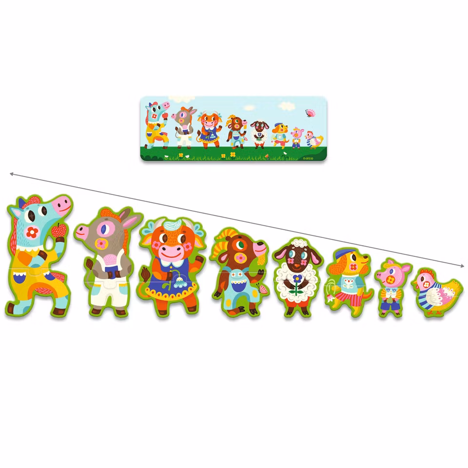 Djeco- Puzzle Duo - Big And Small On the Farm - FSC MIX, 16 pcs