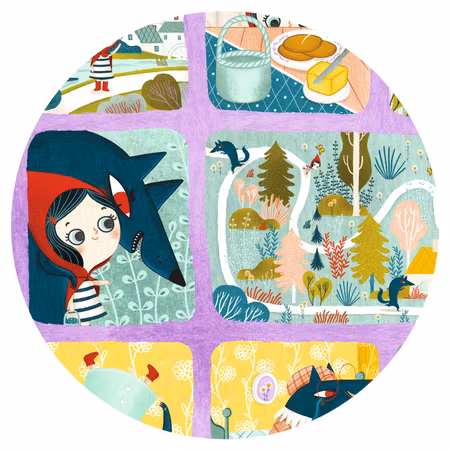 Djeco- Story Puzzle, Little Red Riding Hood - 35 pcs - FSC MIX