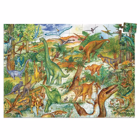 Djeco-Observation puzzle, Dinosaur + booklet, 100 pcs - FSC MIX