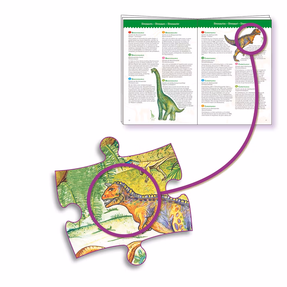 Djeco-Observation puzzle, Dinosaur + booklet, 100 pcs - FSC MIX
