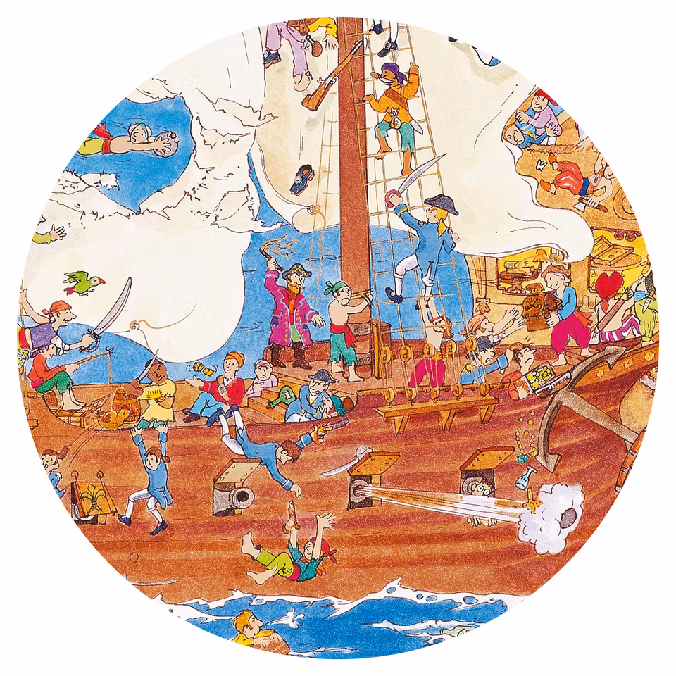 Djeco- Observations puzzle Pirates, 100 pcs - FSC MIX