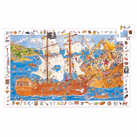 Djeco- Observations puzzle Pirates, 100 pcs - FSC MIX