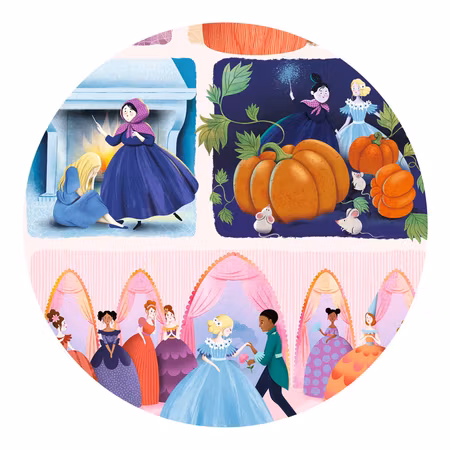 Djeco- Story Puzzle, Cinderella - 54 pcs - FSC MIX