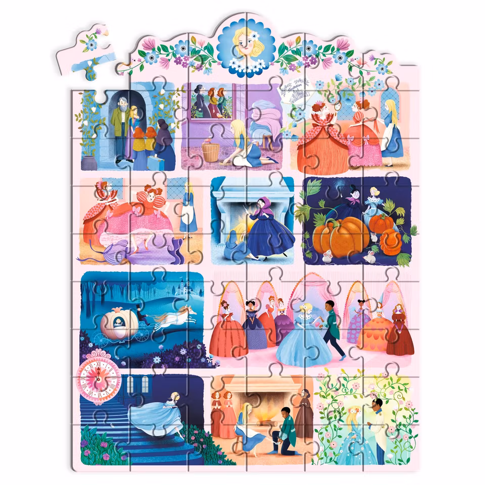 Djeco- Story Puzzle, Cinderella - 54 pcs - FSC MIX