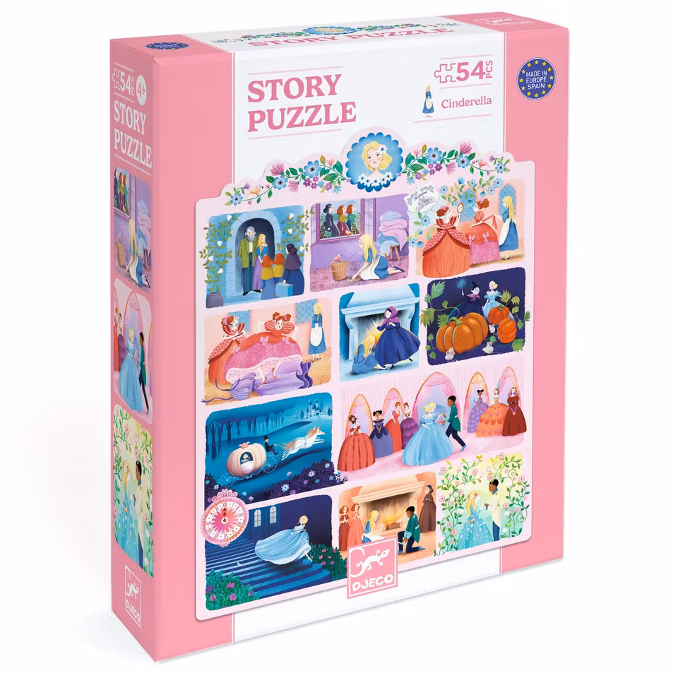 Djeco- Story Puzzle, Cinderella - 54 pcs - FSC MIX