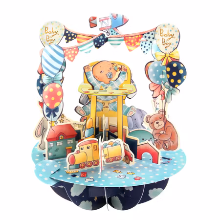 Santoro- Pirouettes Card - Pirouettes Card - Baby Boy