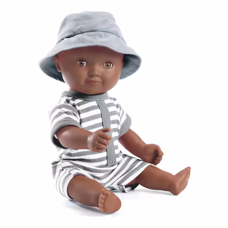 Djeco- POMEA Doll - Samra - Doll For The Bath, Brown Eyes/ docka