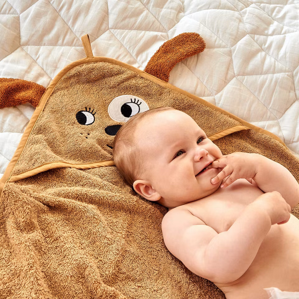 Roommate- Hooded Towel - DOG, tan