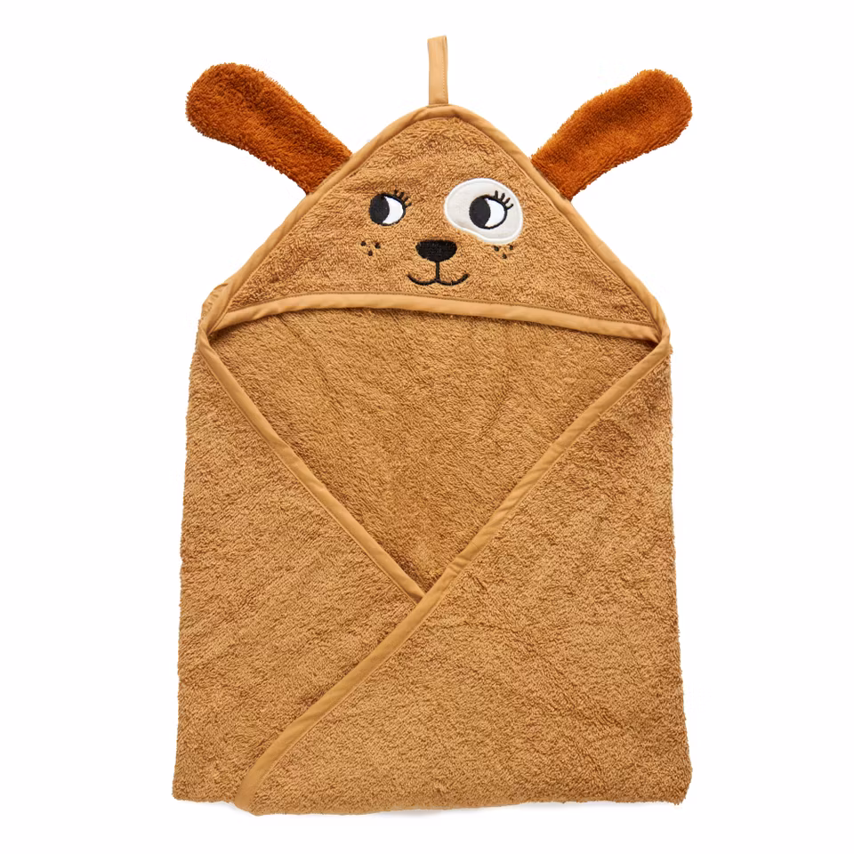Roommate- Hooded Towel - DOG, tan