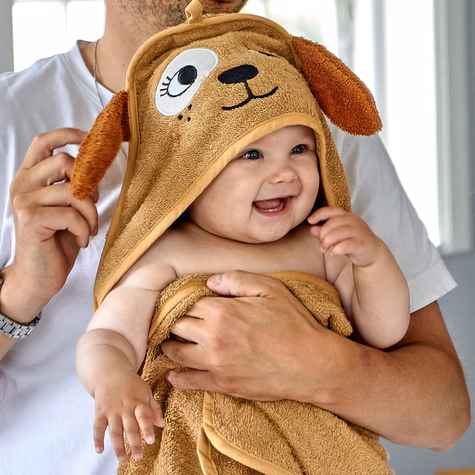 Roommate- Hooded Towel - DOG, tan