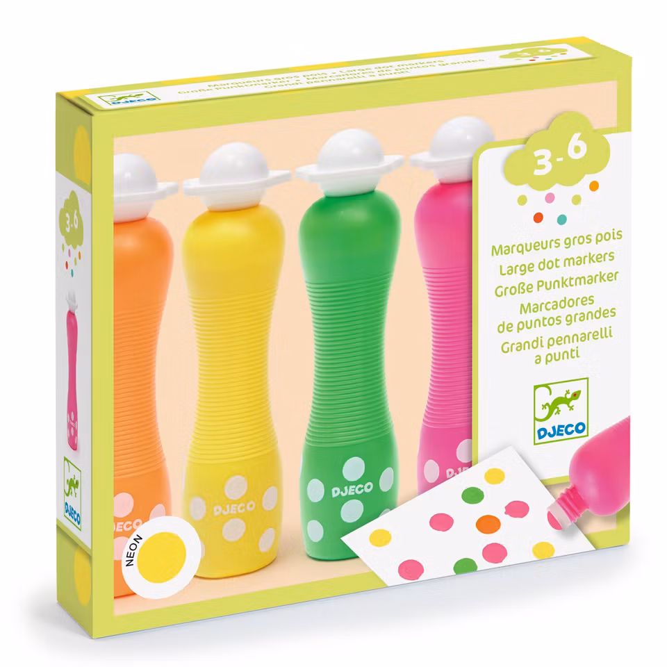 Djeco- Large Dot Markers - Neon