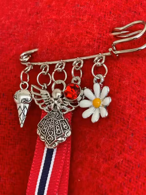 🇳🇴 17. mai-nål med engel, hvitveis & is
