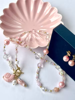 Smykkesett: Rosa tidevann 💖