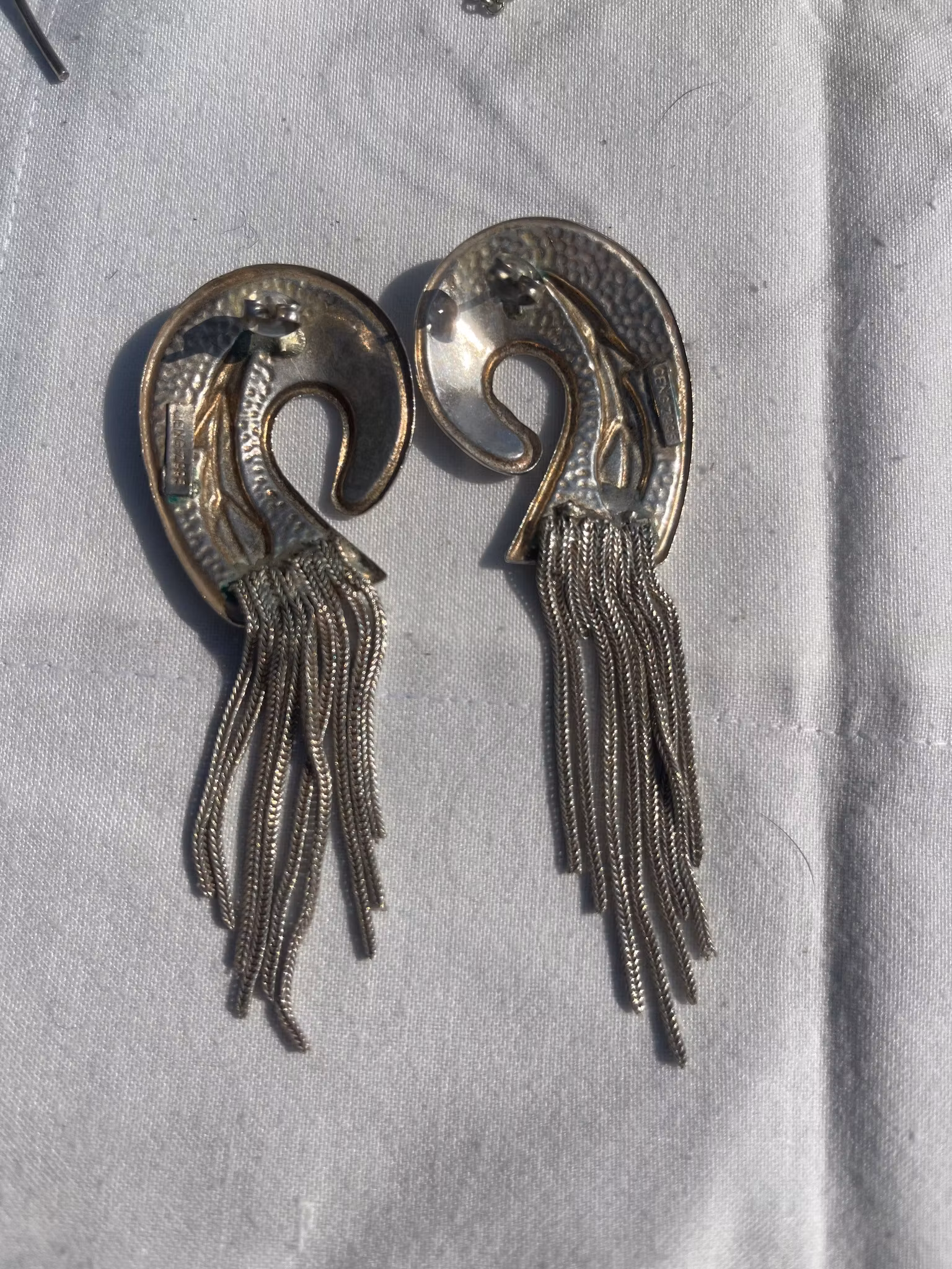 Vintage Cengiz 925 S – Store hamrede statement øredobber