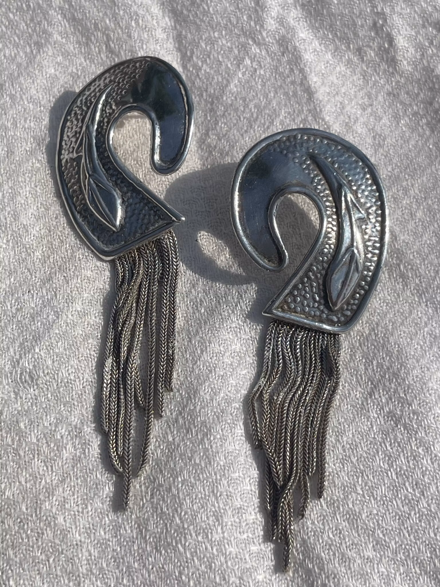 Vintage Cengiz 925 S – Store hamrede statement øredobber