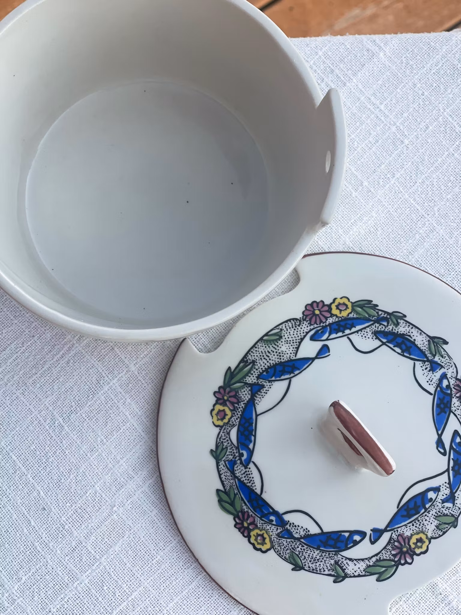 Aksini Randers Sildeskrukke med Lokk – Vintage Dansk Stentøy 60-tall