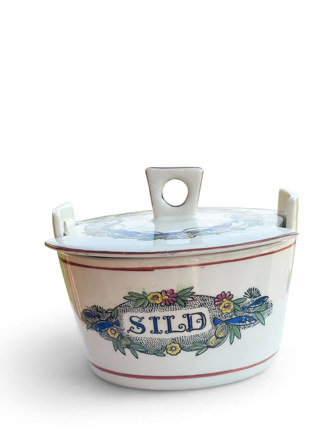Aksini Randers Sildeskrukke med Lokk – Vintage Dansk Stentøy 60-tall
