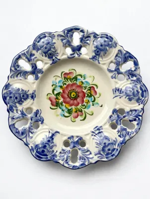 Vtg etasjefat håndmalt keramikk 🖌️