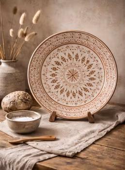 Marokansk keramik Brun  Star mönster