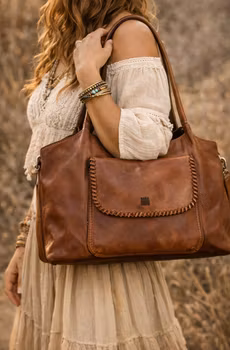 Leather shoulder bag BIBA Winona