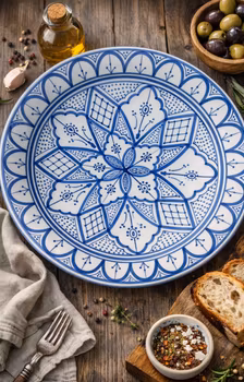 Marockanska keramik  ljusblå