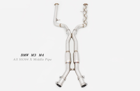 BMW M3/M4 F8X EQUAL/SINGEL MIDPIPE ROSTFRI