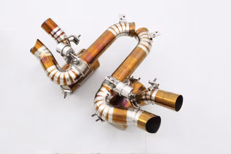 FERRARI F12 REAR MUFFLERS WITH DAMPER TITANIUM