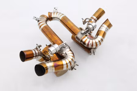 FERRARI F12 REAR MUFFLERS WITH DAMPER TITANIUM