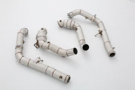 MERCEDES G63 AMG W464 DOWNPIPES MED RACE KATALYSATOR + VÄRMESKYDD
