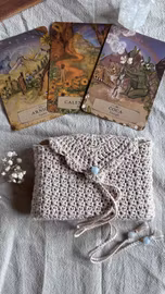 Tarotväska med kristall | Handmade Virkad