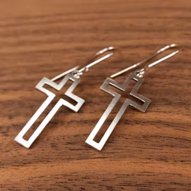 Örhänge kors i 925 silver