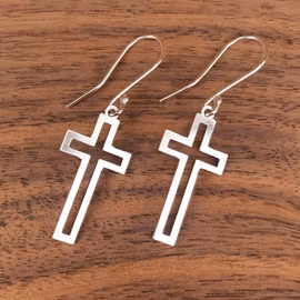 Örhänge kors i 925 silver