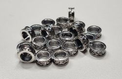 20 silverfärgade spacer beads i metall (9x4 mm)